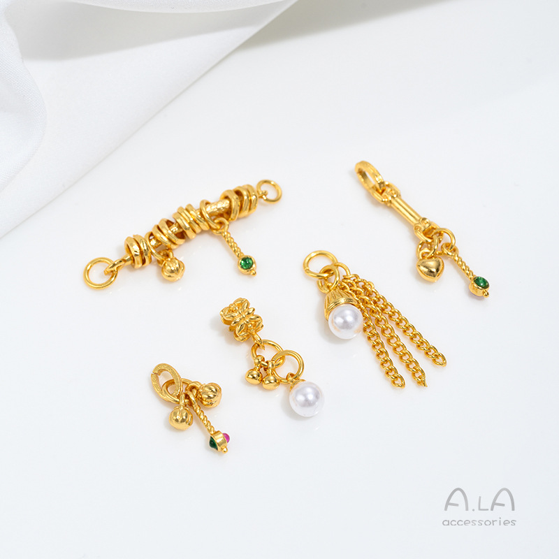 Jewelry Making Vietnam - Wietnamskie złoto piaskowe, perły, koraliki, dzwoneczki,