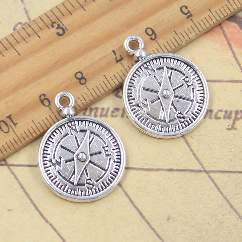 Jewelry Making Guide - 10 szt. Zawieszki Kompas Prowadzący 27x20mm